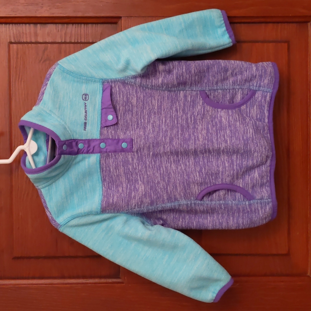 Toddler Girl 3t Free Country Half Snap Button Up  Pullover Fleece